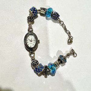 BLUE EUROPEAN BEADED WATCH